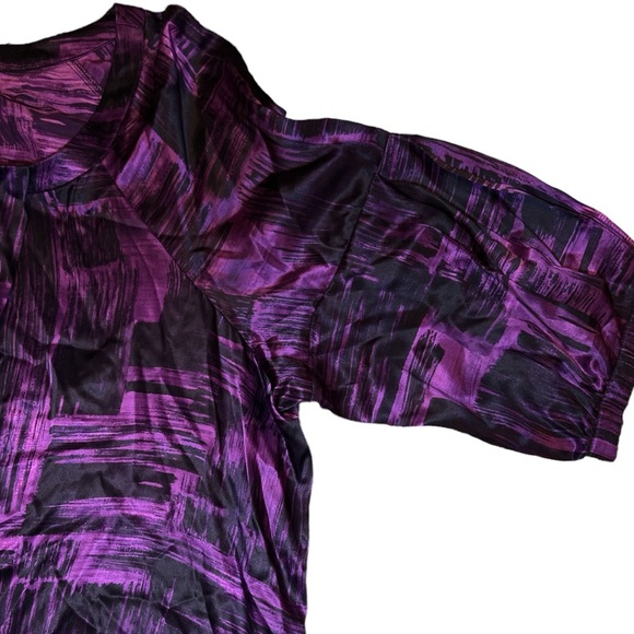 Anne Klein purple and black silk blouse. Size 2X - Picture 4 of 5